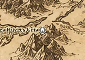 Les Havres Gris sur la carte de la Terre du Milieu