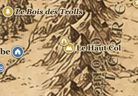 Le Haut Col sur la carte de la Terre du Milieu