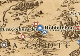 Hobbitebourg sur la carte de la Terre du Milieu