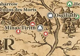 Minas Tirith sur la carte de la Terre du Milieu