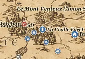 La Vieille Forêt sur la carte de la Terre du Milieu