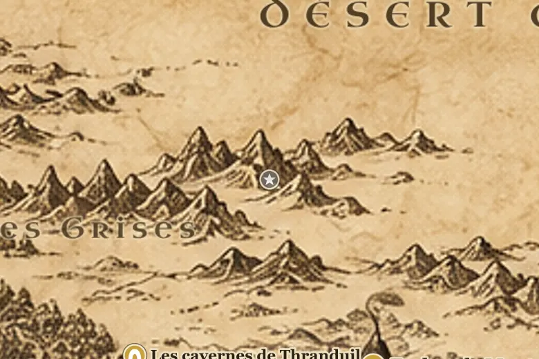 La Lande Desséchée sur la carte de la Terre du Milieu