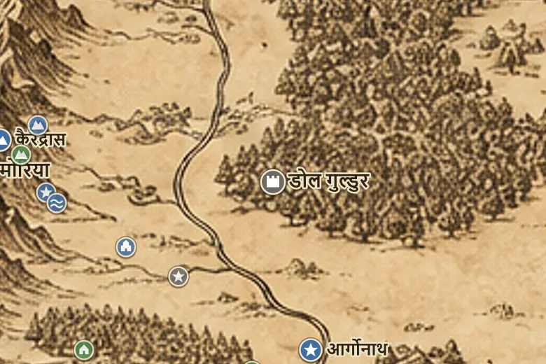मिडिल-अर्थ के नक्शे पर डोल गुल्डुर
