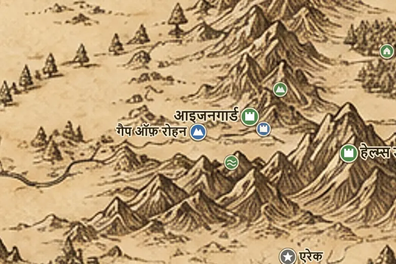मिडिल-अर्थ के नक्शे पर गैप ऑफ़ रोहन