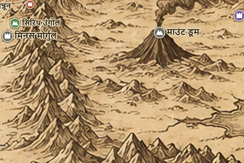 मिडिल-अर्थ के नक्शे पर गोर्गोरोथ