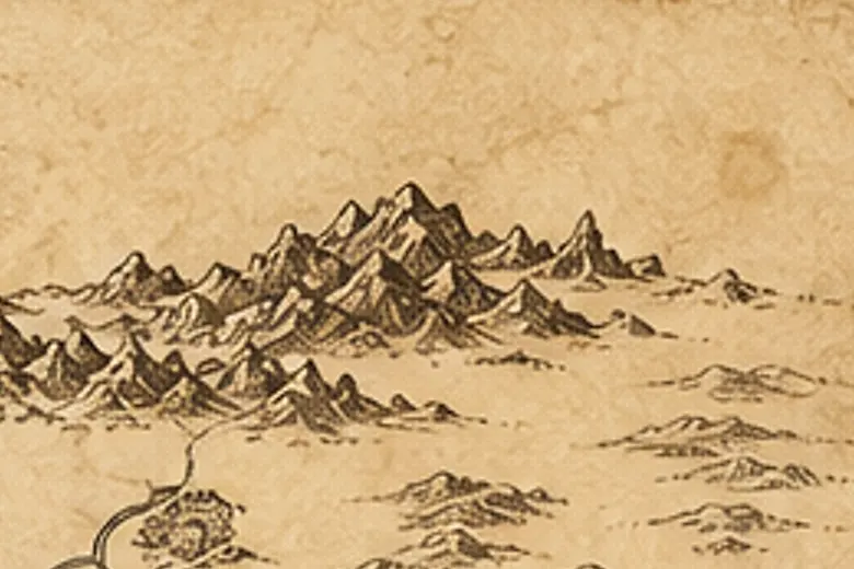 मिडिल-अर्थ के नक्शे पर लौह पहाड़ियाँ