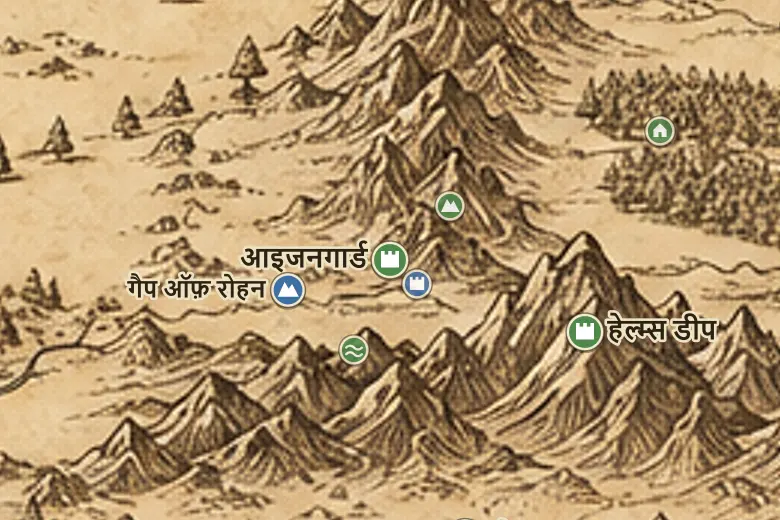 मिडिल-अर्थ के नक्शे पर आइजनगार्ड