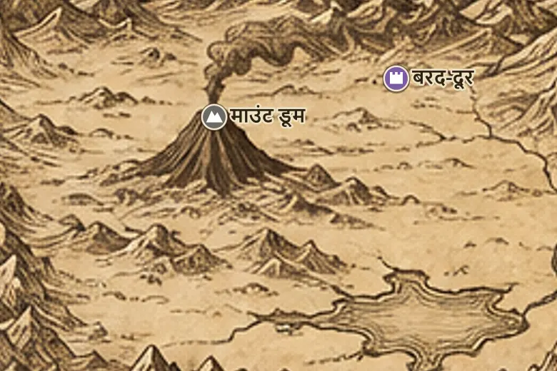 मिडिल-अर्थ के नक्शे पर मोर्डोर