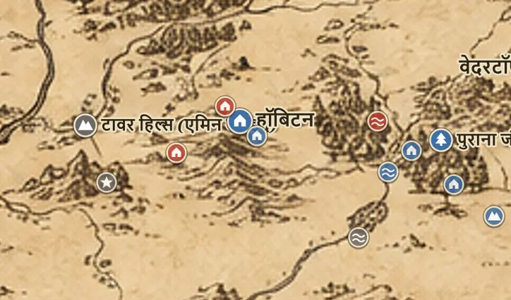 मिडिल-अर्थ के नक्शे पर शायर
