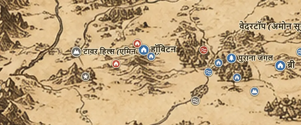 मिडिल-अर्थ के नक्शे पर शायर