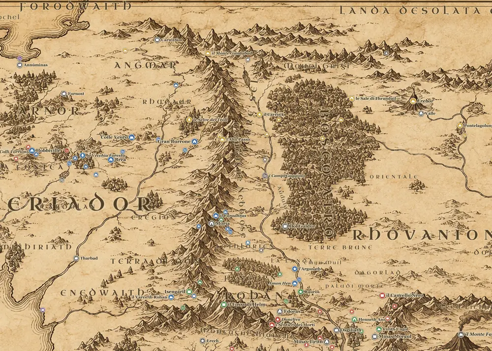 Il viaggio di Bilbo sulla mappa della Terra di Mezzo