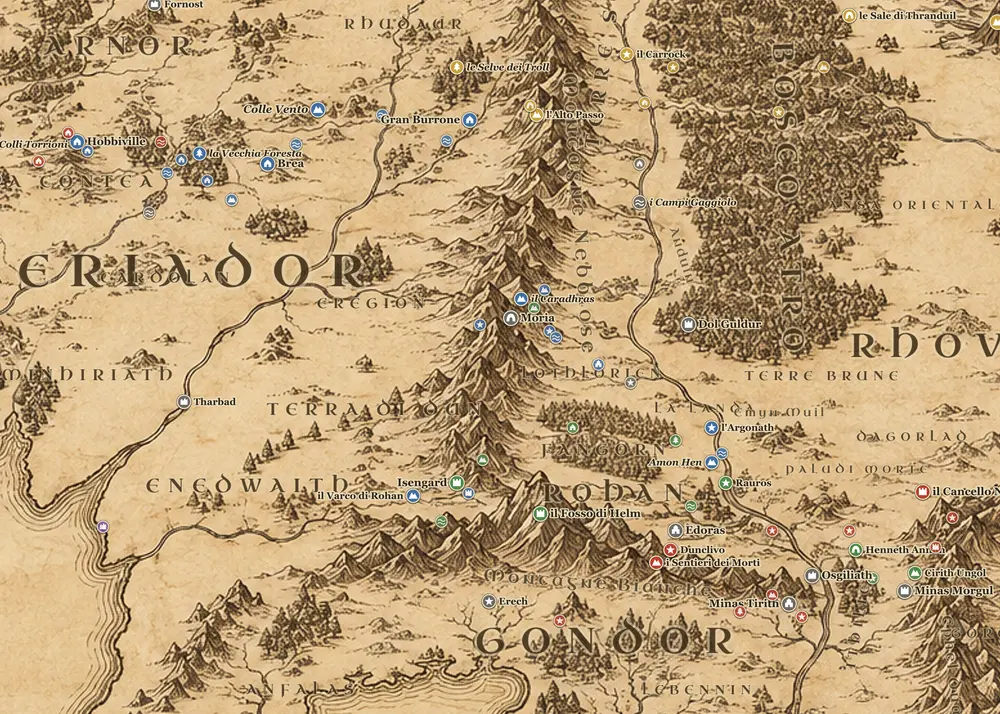 Il viaggio di Gandalf sulla mappa della Terra di Mezzo