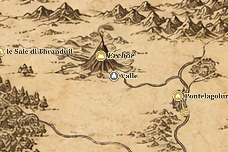 Valle sulla mappa della Terra di Mezzo