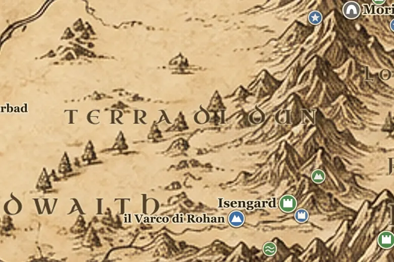 la Terra di Dun sulla mappa della Terra di Mezzo
