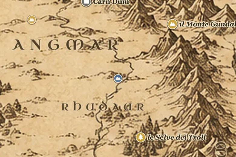 la Landa di Etten sulla mappa della Terra di Mezzo