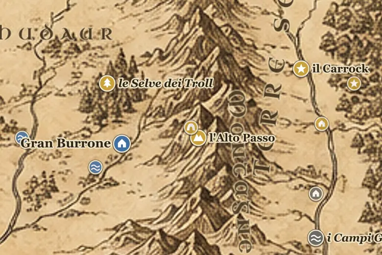 la Città dei Goblin sulla mappa della Terra di Mezzo
