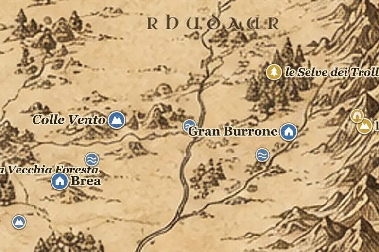 l'Ultimo Ponte sulla mappa della Terra di Mezzo