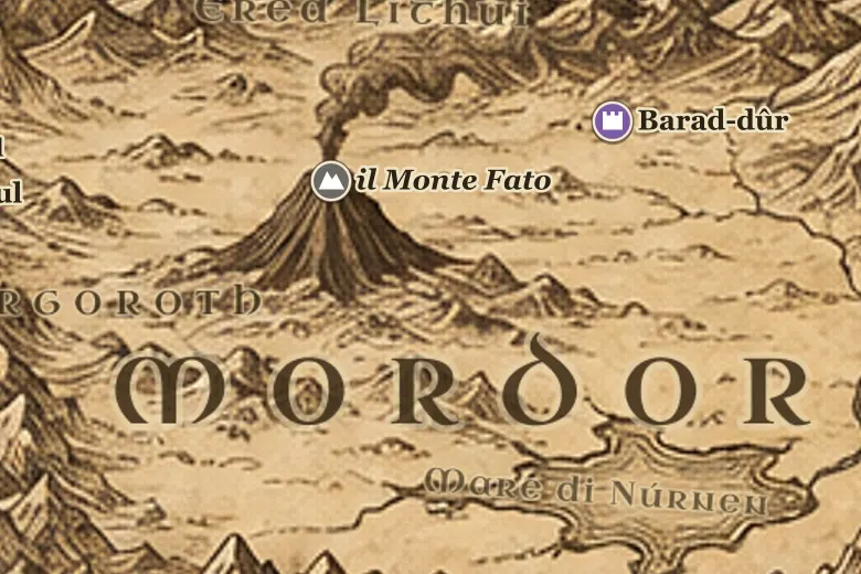 Mordor sulla mappa della Terra di Mezzo