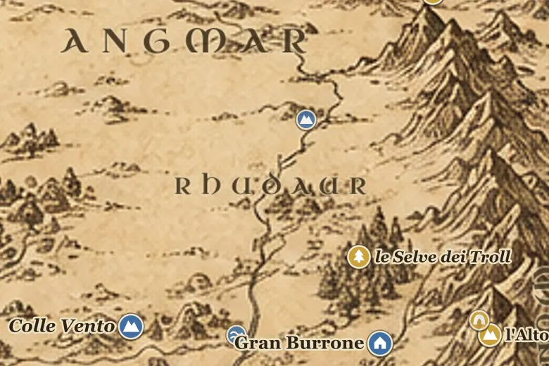 Rhudaur sulla mappa della Terra di Mezzo