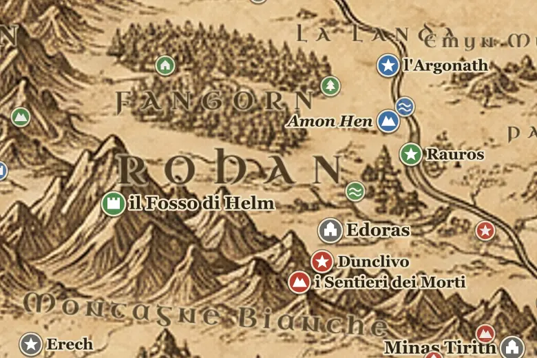 Rohan sulla mappa della Terra di Mezzo