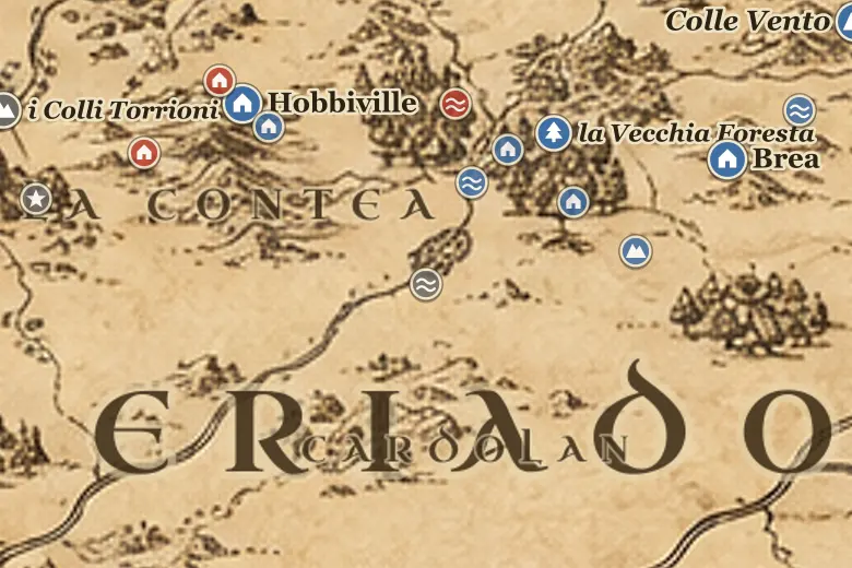 il Guado di Sarn sulla mappa della Terra di Mezzo