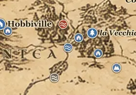 la Chiatta di Buckburgo sulla mappa della Terra di Mezzo