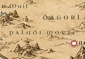 le Paludi Morte sulla mappa della Terra di Mezzo