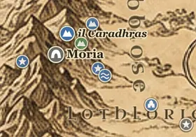 la Valle del Rivo Tenebroso sulla mappa della Terra di Mezzo