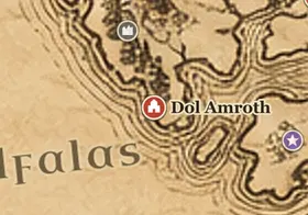 Dol Amroth sulla mappa della Terra di Mezzo