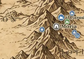 le Porte di Durin sulla mappa della Terra di Mezzo