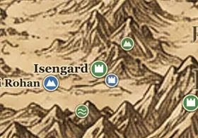Isengard sulla mappa della Terra di Mezzo