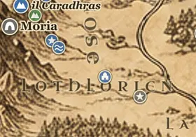 Lothlórien sulla mappa della Terra di Mezzo