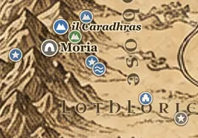 il Lago Specchio sulla mappa della Terra di Mezzo