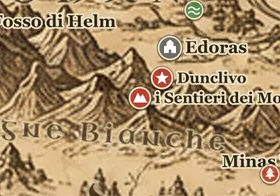 i Sentieri dei Morti sulla mappa della Terra di Mezzo