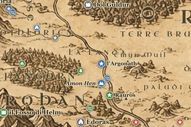 la Landa sulla mappa della Terra di Mezzo