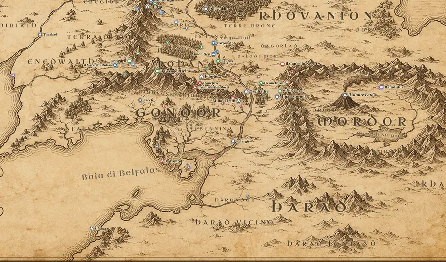 Harad sulla mappa della Terra di Mezzo