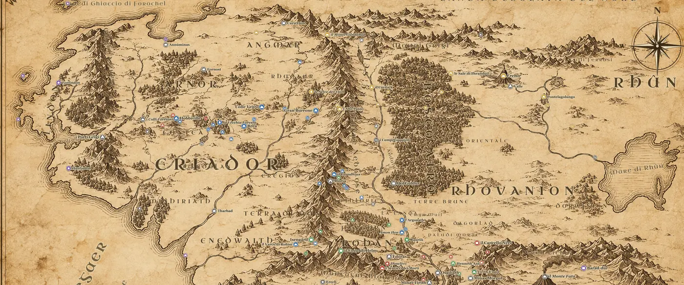 Eriador sulla mappa della Terra di Mezzo