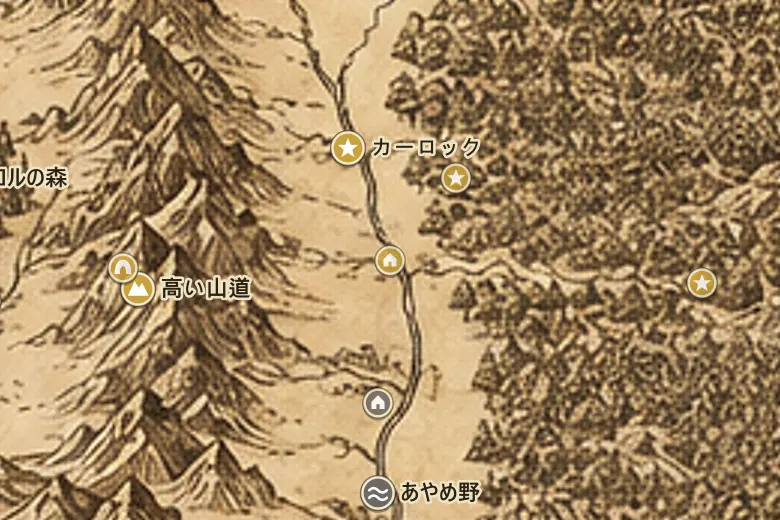 中つ国の地図上のビヨルンの館