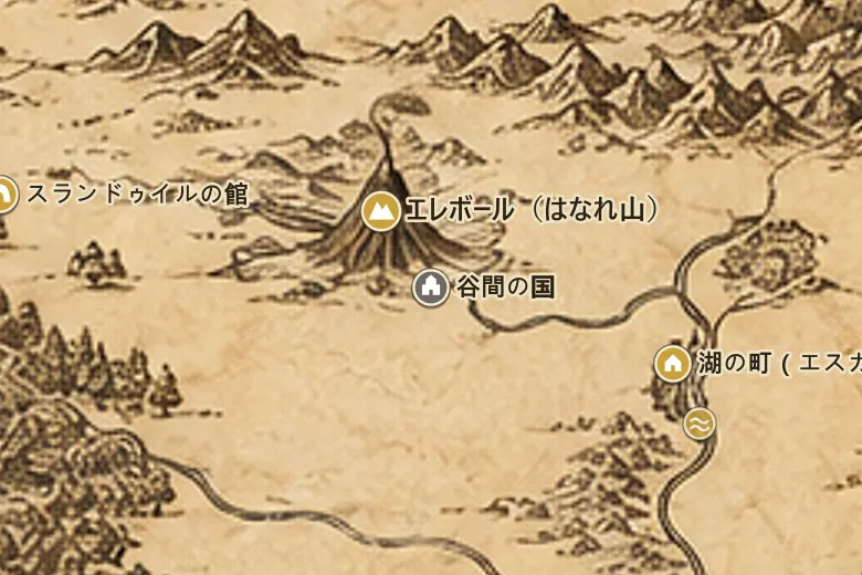 中つ国の地図上の谷間の国