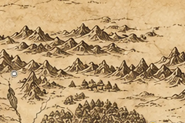 中つ国の地図上の灰色山脈