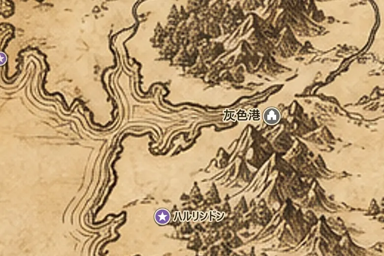 中つ国の地図上のルーン湾