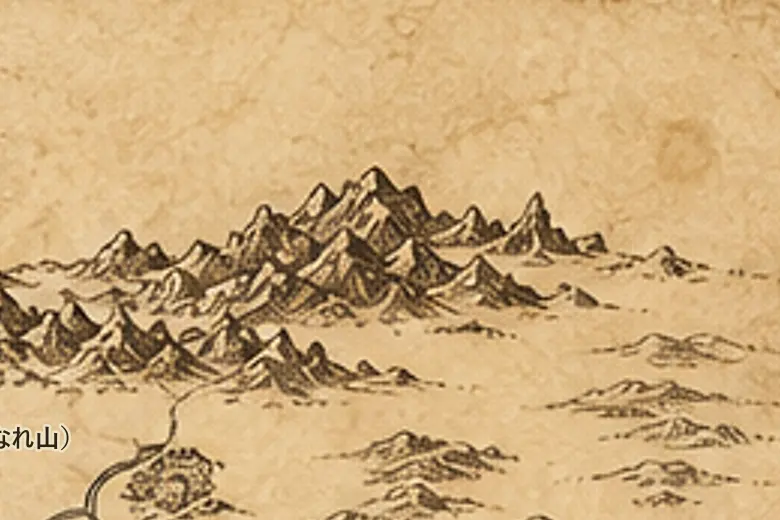 中つ国の地図上のくろがね山