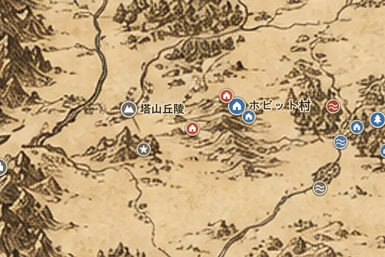 中つ国の地図上の大堀町