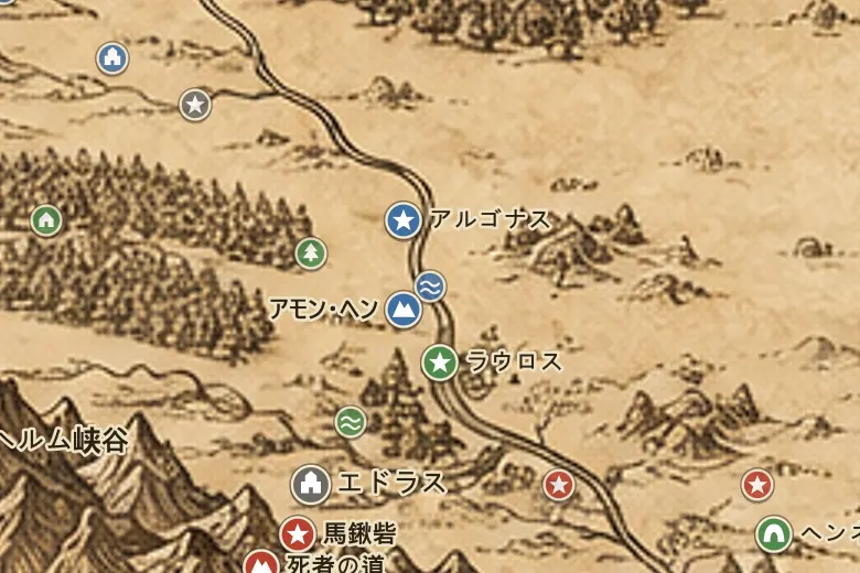 中つ国の地図上のネン・ヒソエル