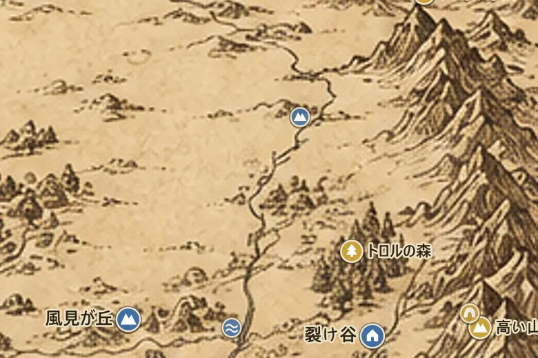 中つ国の地図上のルダウア