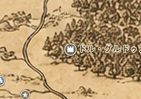 中つ国の地図上のドル・グルドゥア