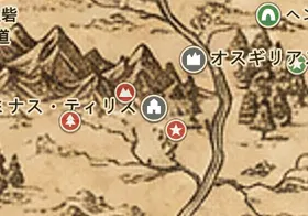 中つ国の地図上のミナス・ティリス