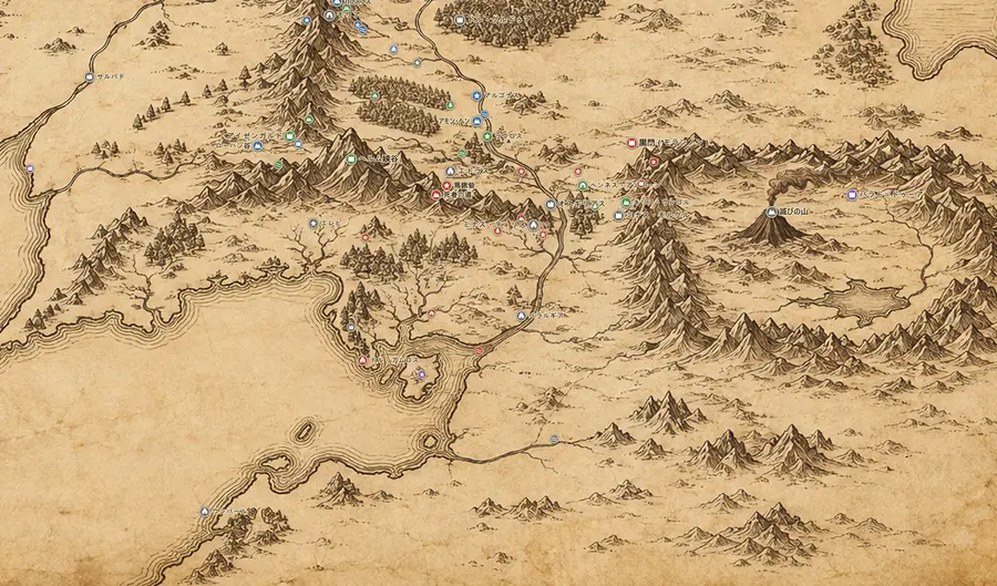 中つ国の地図上のハラド