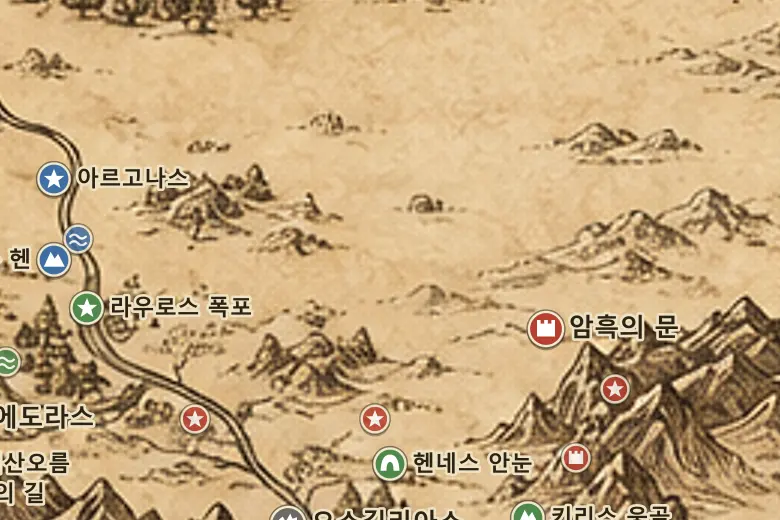 중간계 지도 속 죽음늪