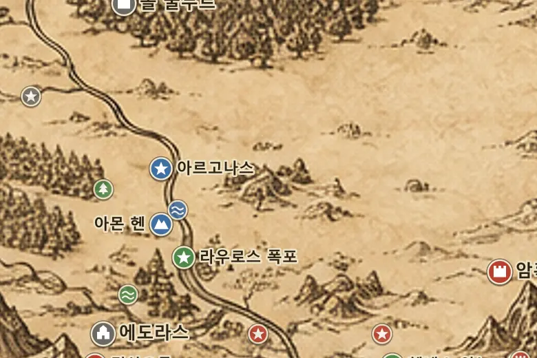 중간계 지도 속 에뮌 무일